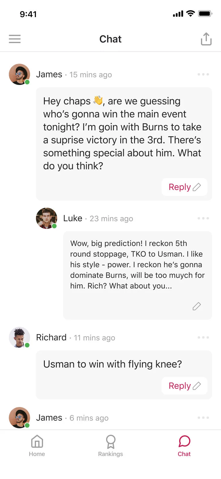 Fanatics chat
